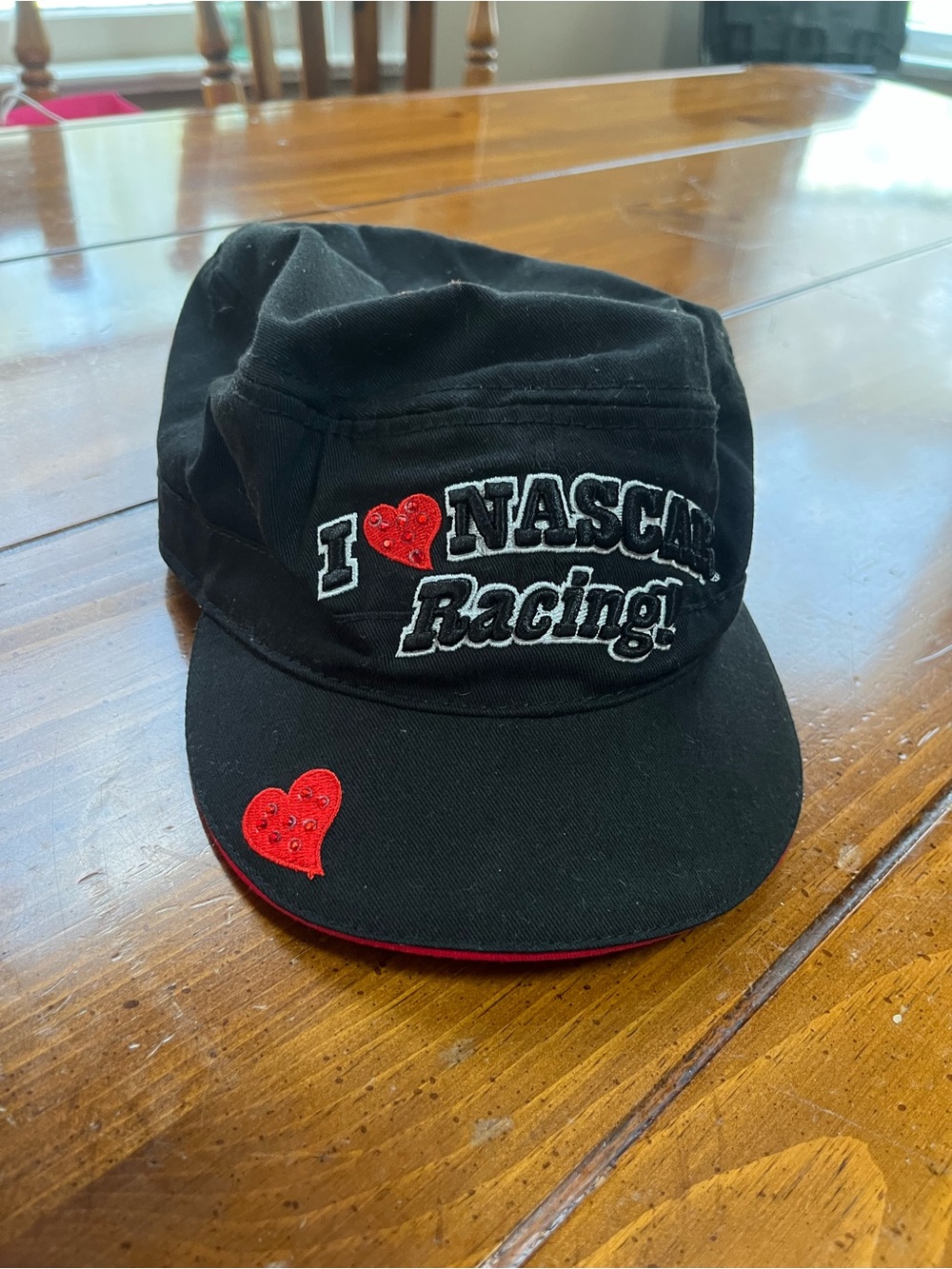 VTG NASCAR "I ❤️ NASCAR Racing" Cadet Painter Cap Hat Black EUC